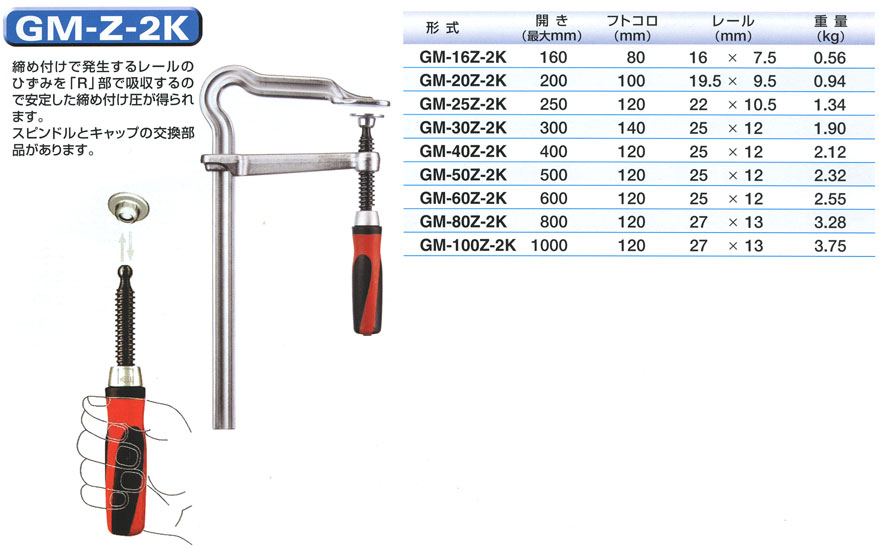 ブランド雑貨総合 ベッセイ クランプ SG-M型 開き1000mm SG100M CB99