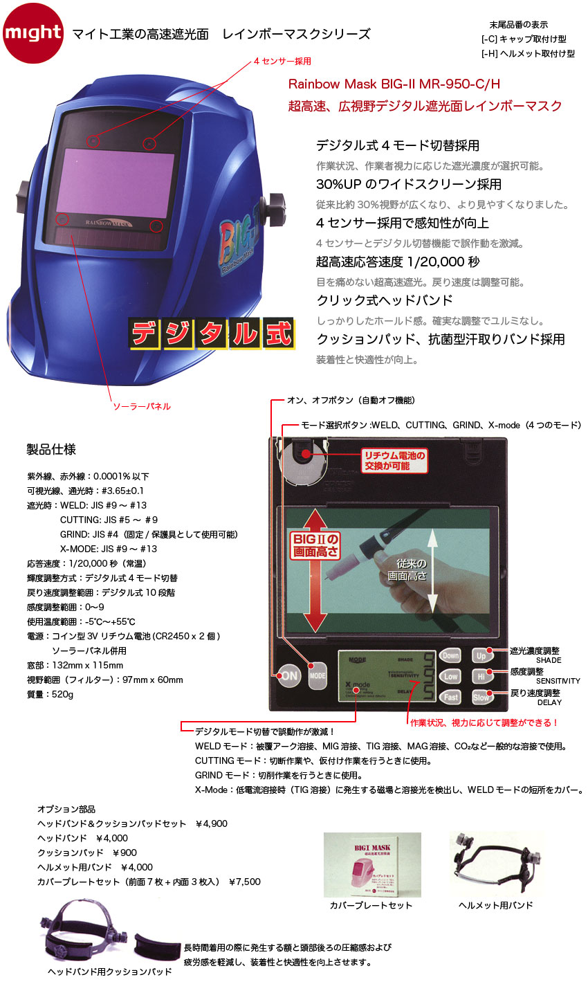 マイト工業 レインボーマスク高速遮光面 HAYATE2-C HYT2C - 3
