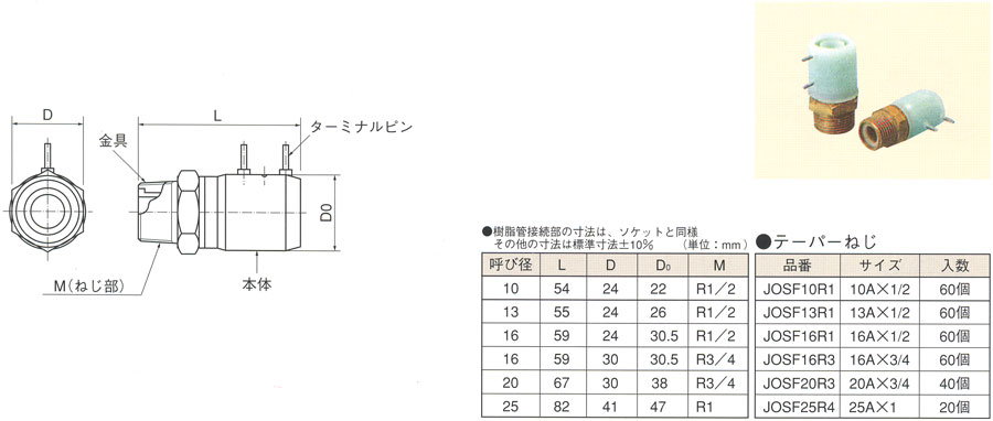 オネジソケット JOSF