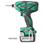 日立工機 14.4V電子パルスドライバ 3.0Ah電池x2、充電器、ケース付