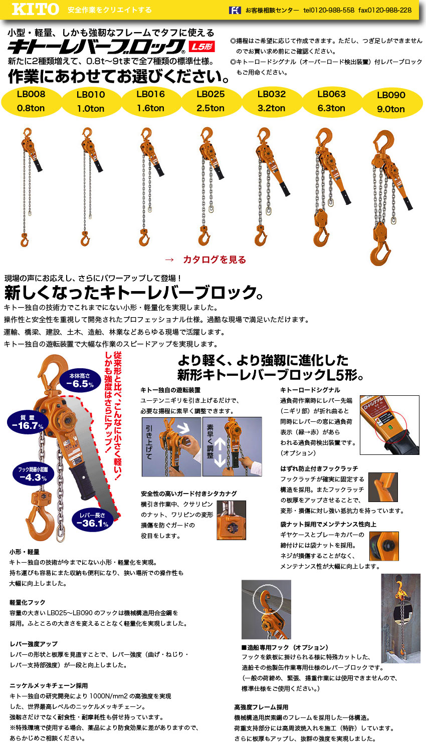 キトー レバーブロック L5形 LB010