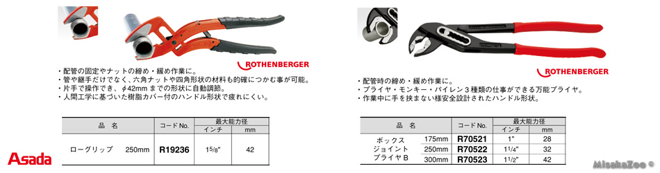 アサダ ローグリップ/ボックスジョイントプライヤB