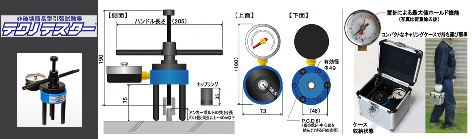 スーパーセール】 サンコー あと施工アンカー非破壊試験機 テクノテスター 200kN 引張荷重確認試験機 AT200 3601293 法人  事業所限定 直送元